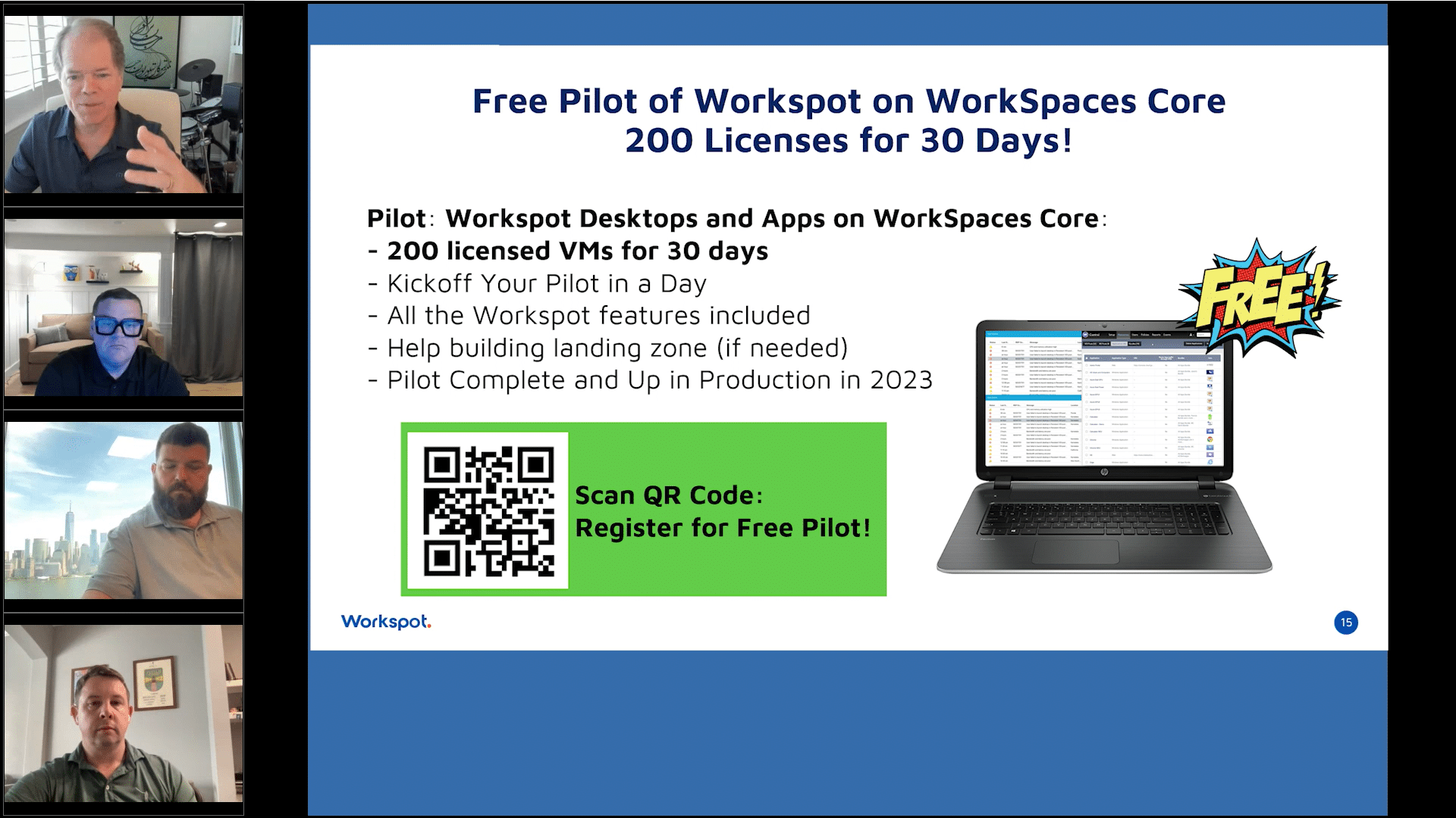 Workspot on Amazon WorkSpaces Core - Free Pilot 200 Desktops for 30 Days!